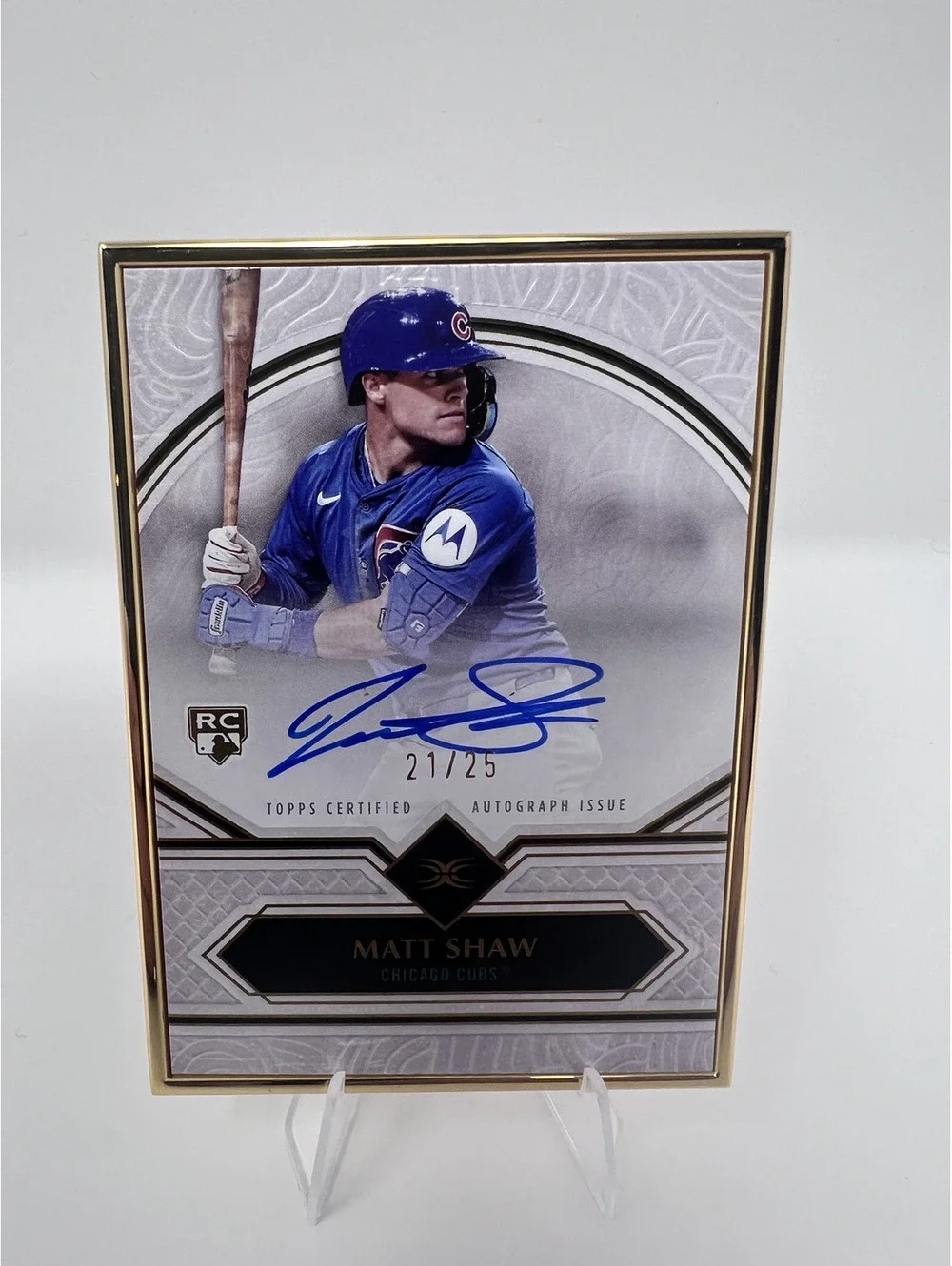 Topps 2025 Definitive Framed Autograph Matt Shaw RC Auto Cubs 21/25 FAC-MSH